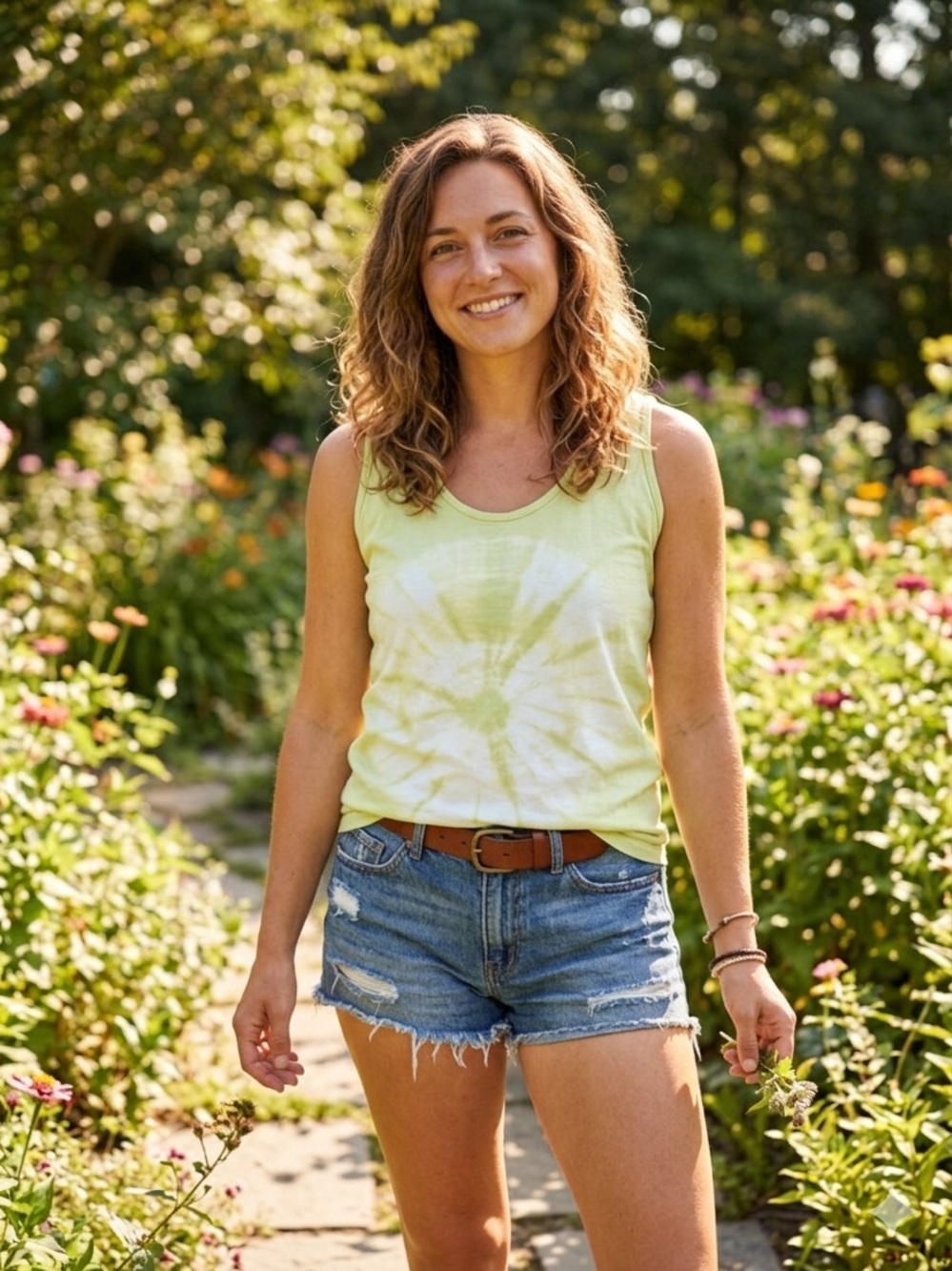 Light Green Tie-Dye Tank Top – Women